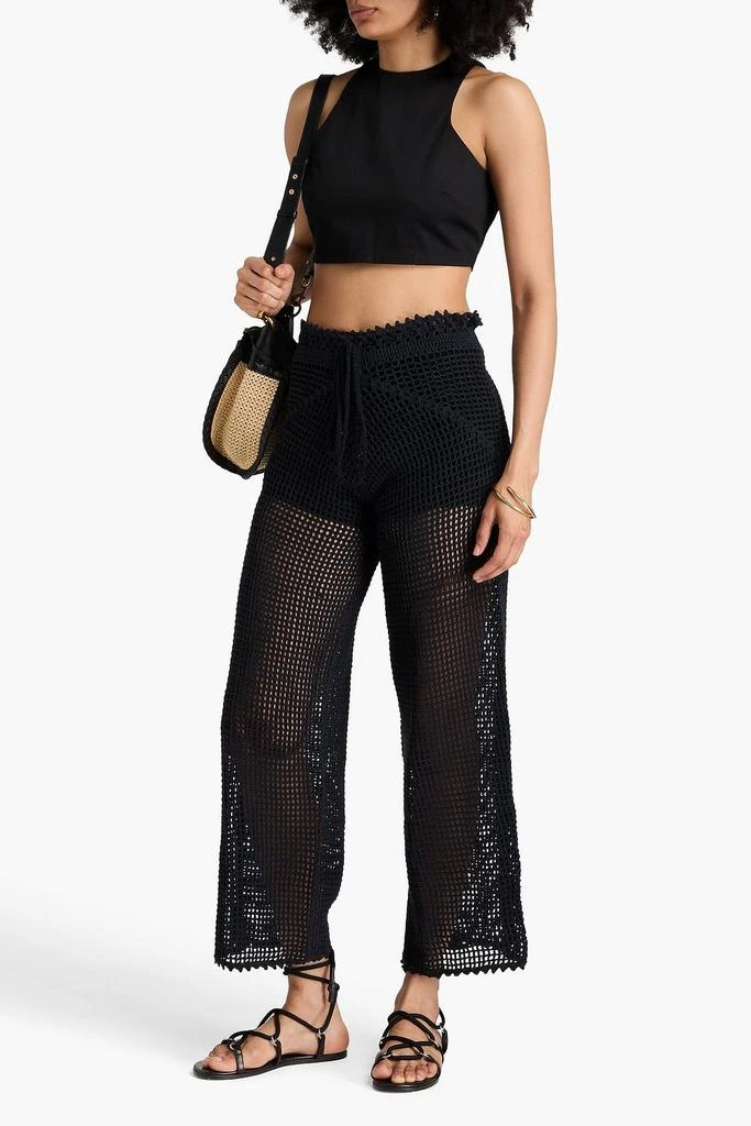 ALIX PINHO Araxá crocheted cotton wide-leg pants 2