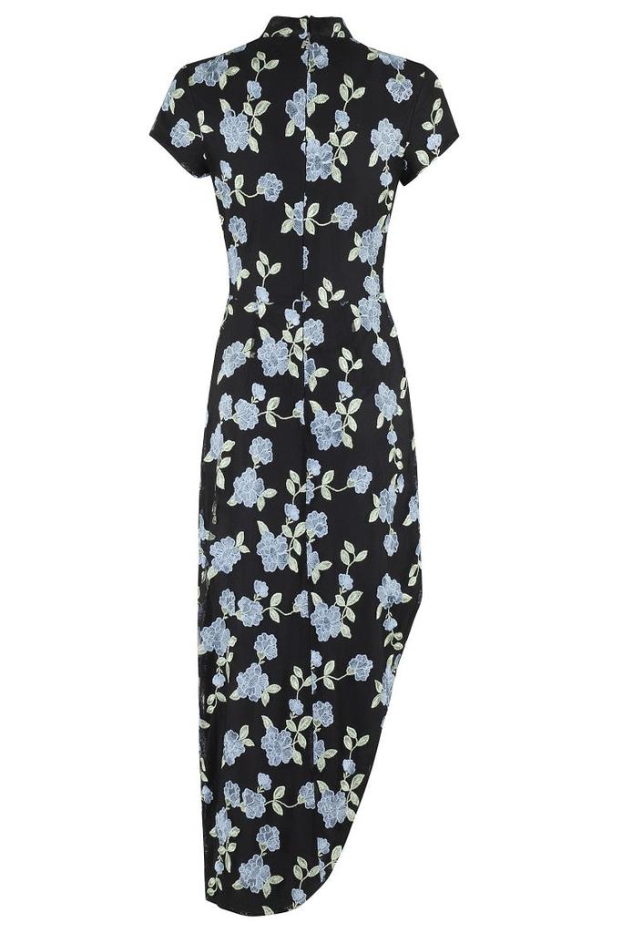 ROTATE Birger Christensen Asymmetric Mesh Dress