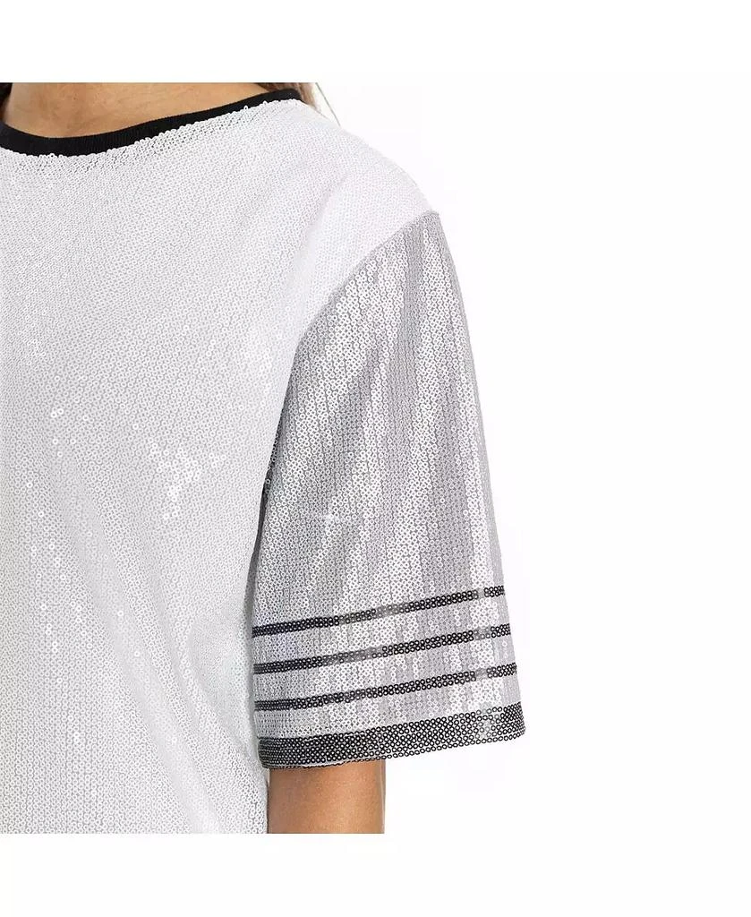Gameday Couture Women's White/Gray Cleveland Browns Bling It Full Sequin Jersey Dress 3