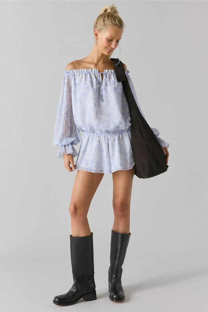 Kimchi Blue Kimchi Blue Penelope Blouson Chiffon Off-The-Shoulder Romper