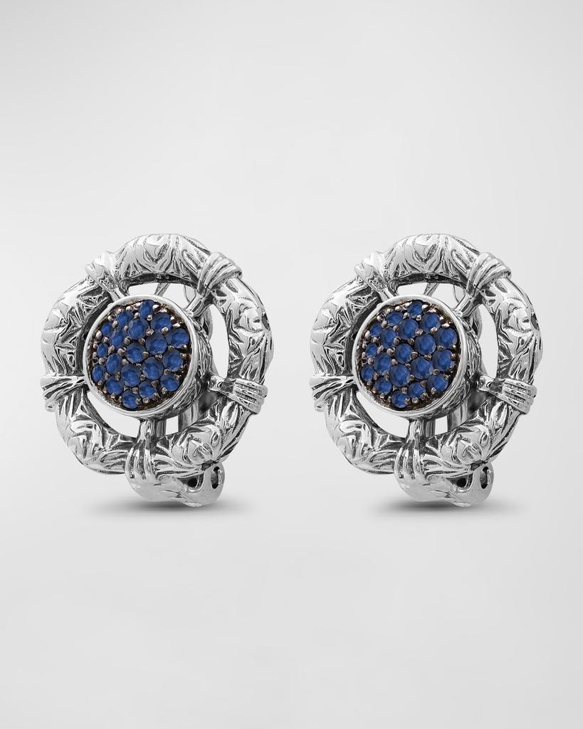 Stephen Dweck Blue Sapphire Earrings in Sterling Silver