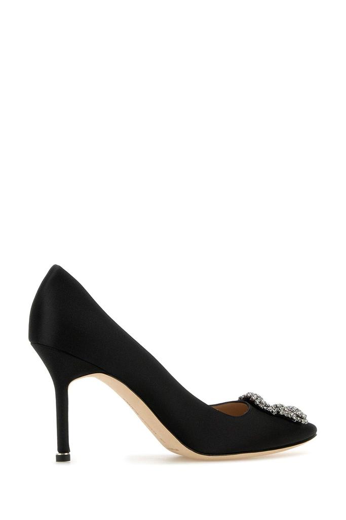 Manolo Blahnik Black satin Hangisi pumps