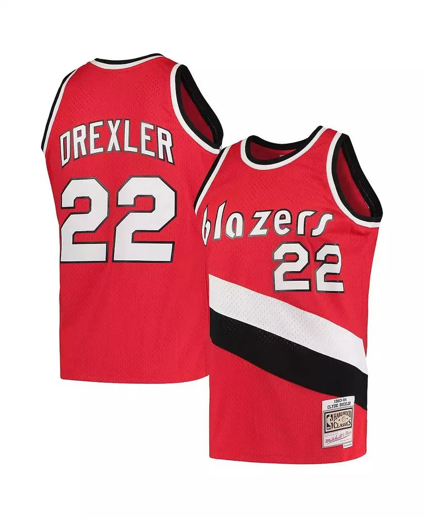 Mitchell
Ness Men
s Clyde Drexler Red Portland Trail Blazers Hardwood Classics 1983-84 Swingman Jersey