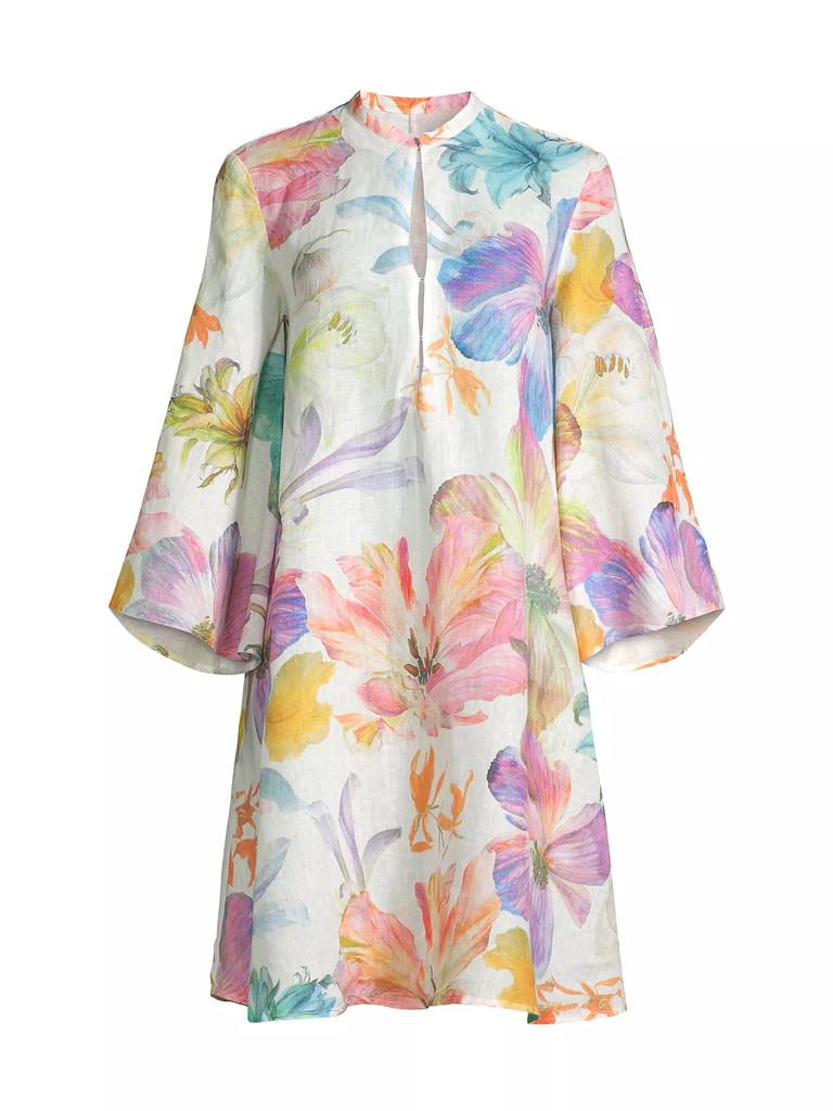 120% Lino ​Linen Floral Shift Minidress