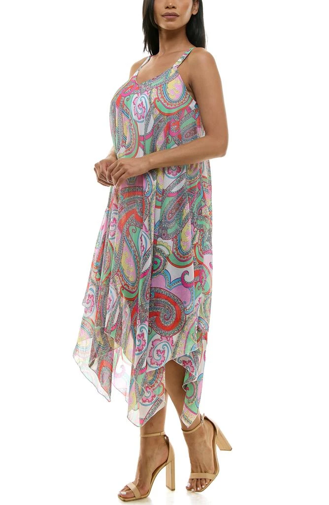Nina Leonard Patterned Handkerchief Hem Dress 4