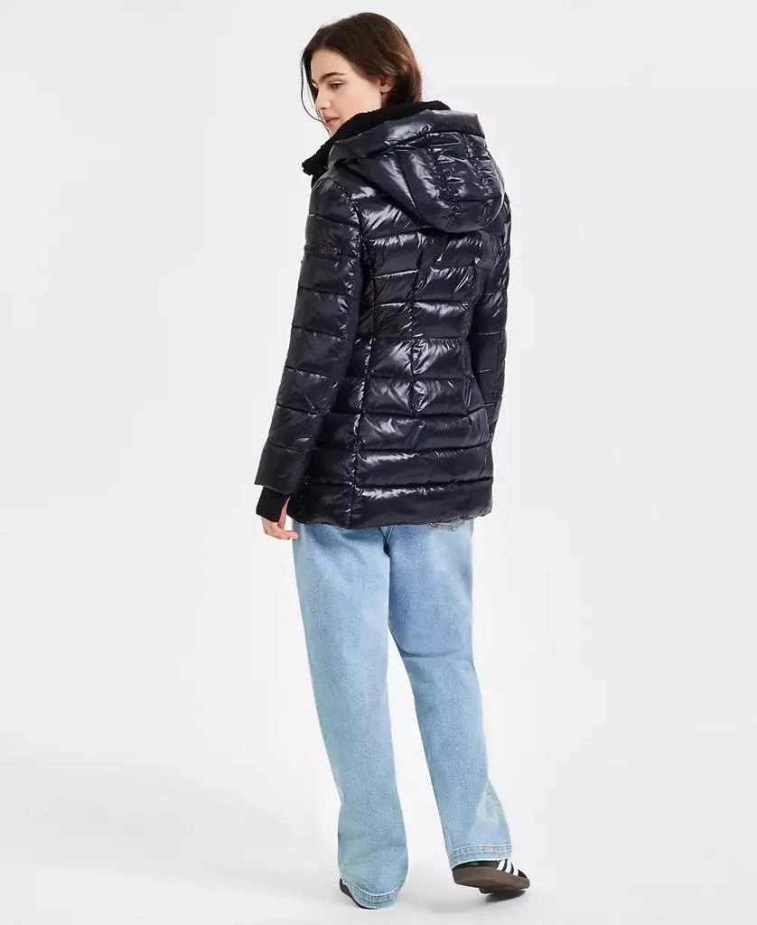 S13 Women's Greenwich Hooded Faux-Sherpa-Collar Puffer Coat 2