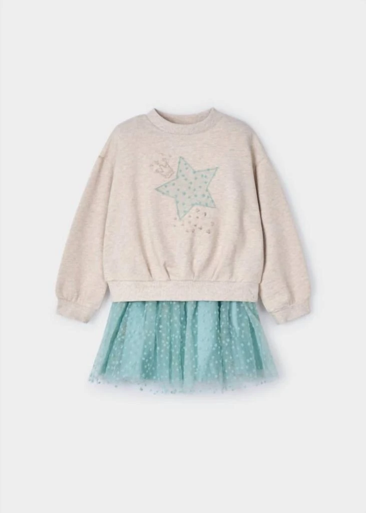 Mayoral Mayoral - Girl's Star Sweatshirt & Tulle Skirt Set 1