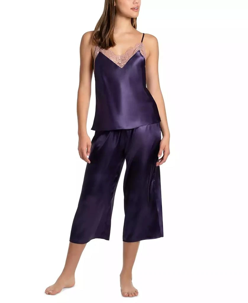 Linea Donatella Women's Brennan 2-Pc. Cropped Satin Pajamas Set 1