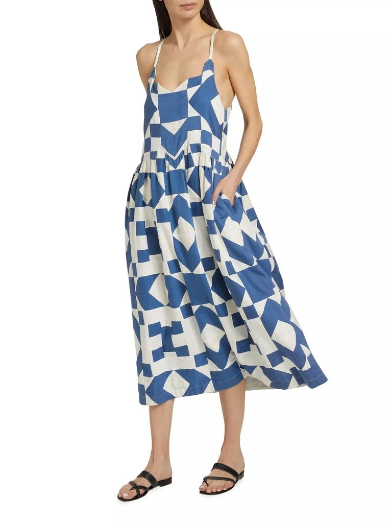 Sea Tanya Geometric Patchwork Midi-Dress 2