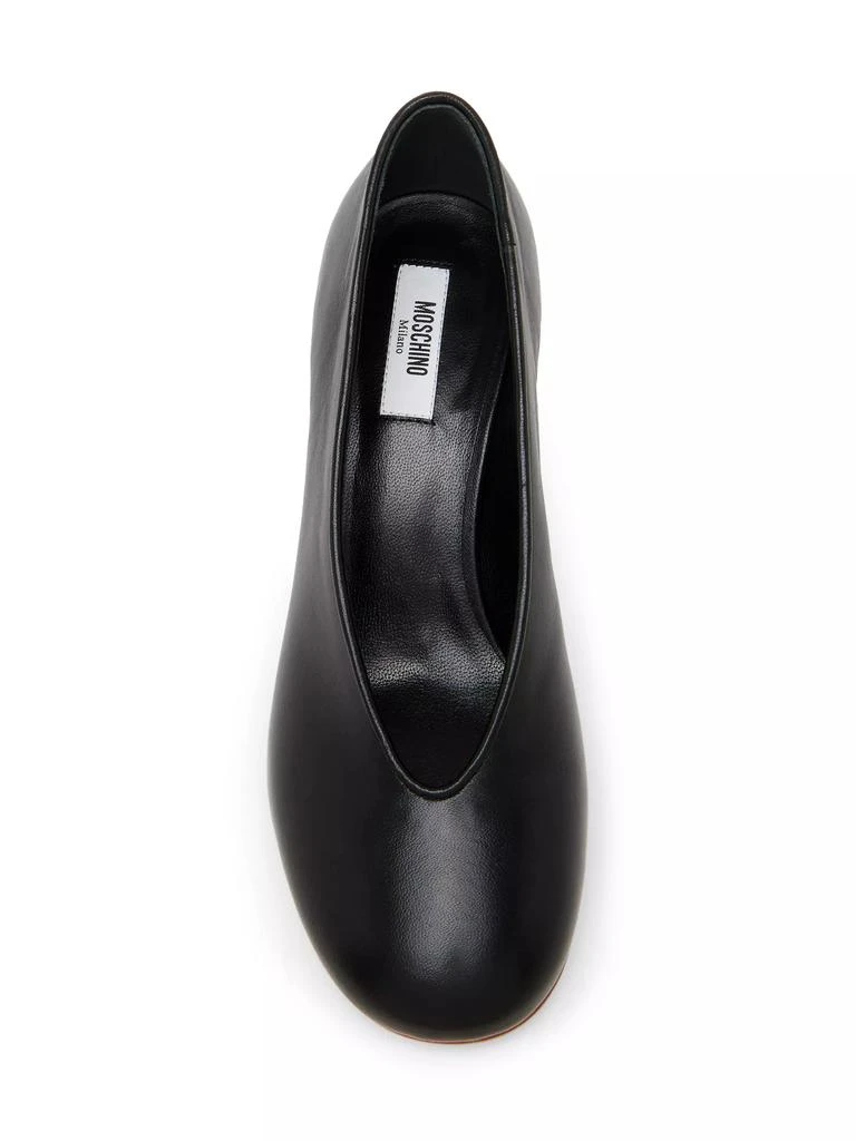 Moschino 55MM Duck-Heel Leather Pumps 4