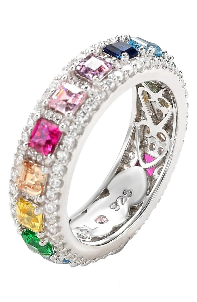 Suzy Levian Asscher Cut Rainbow CZ Eternity Band 3