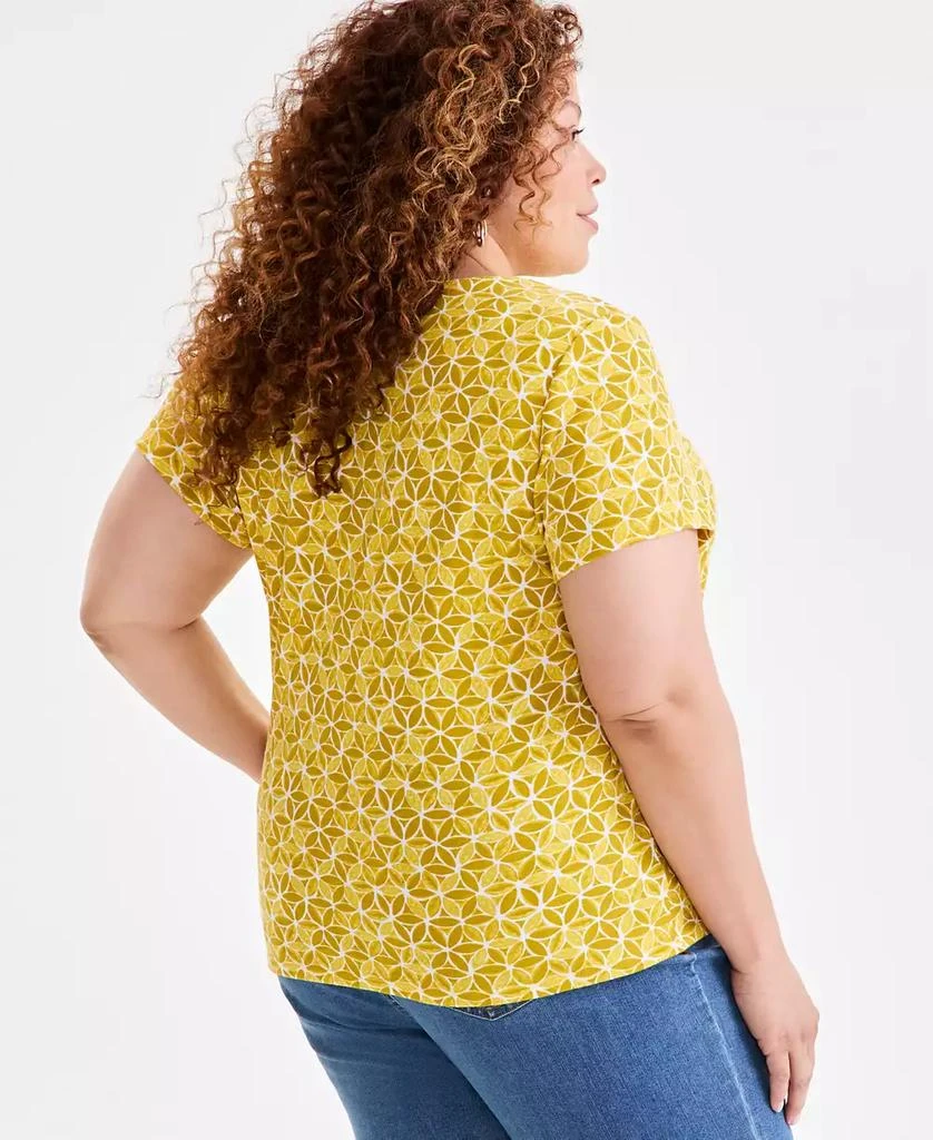 Style & Co Plus Size Printed Scoop-Neck Tee, Exclusively at Macy's 4