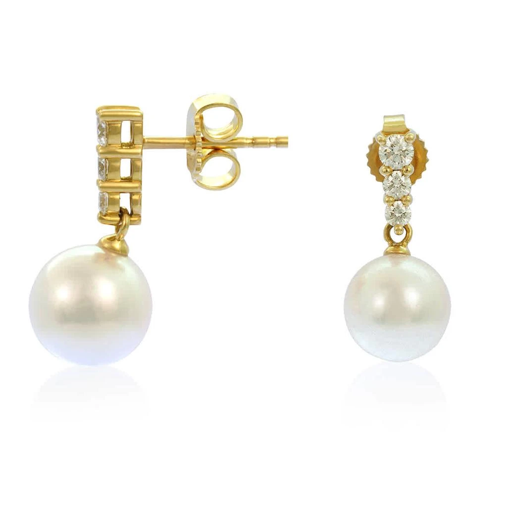 Mikimoto Morning Dew Akoya Cultured Pearl Earrings 18 Karat Yellow Gold PEA642DK 2