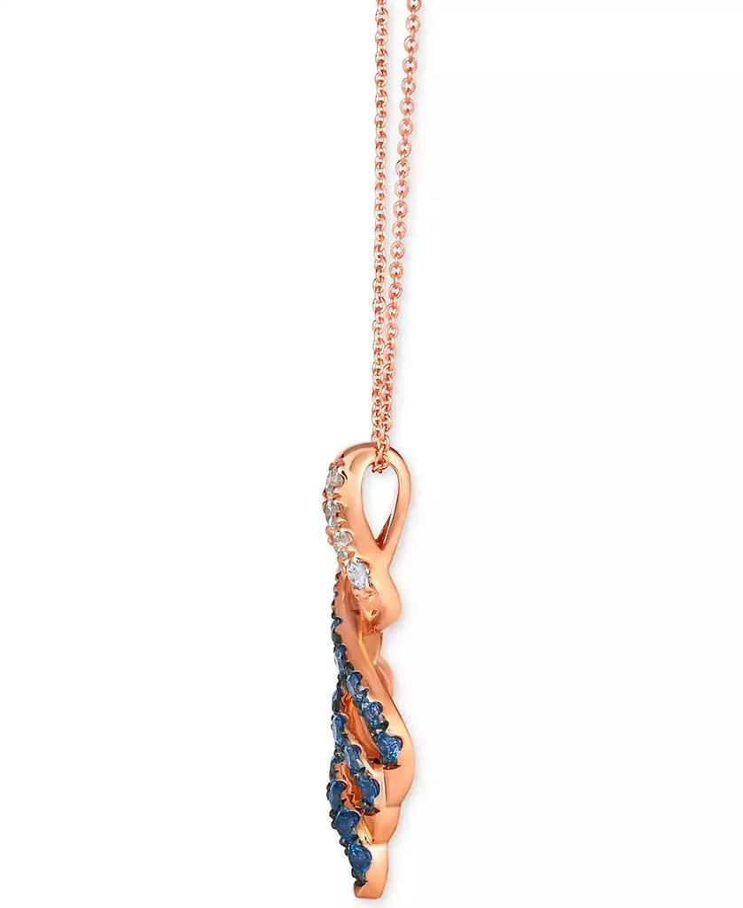 Le Vian Denim Ombré (3/4 ct. t.w.) & White Sapphire (1/8 ct. t.w.) Spiral 20" Pendant Necklace in 14k Rose Gold 2