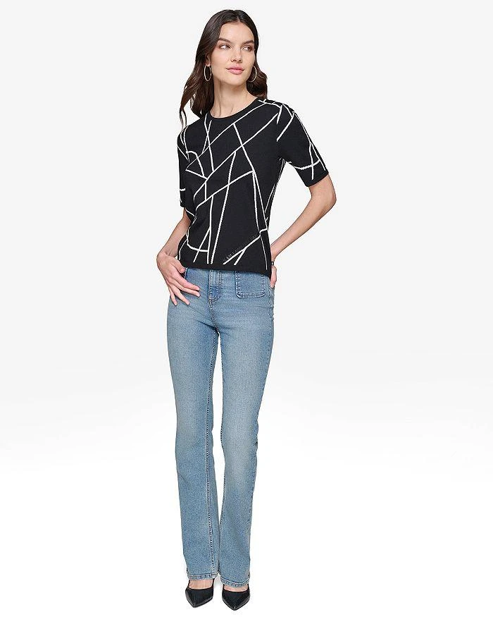Karl Lagerfeld Paris Printed Short Sleeve Sweater 2