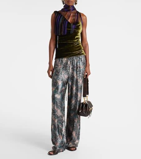 Dries Van Noten 75 snake-effect leather wedge mules 3