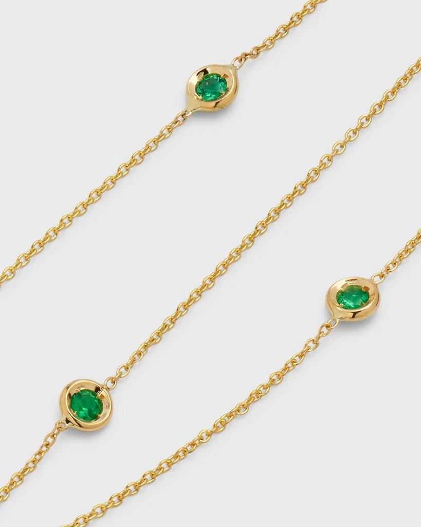 Roberto Coin 18K Yellow Gold 5-Station Emerald Necklace 3