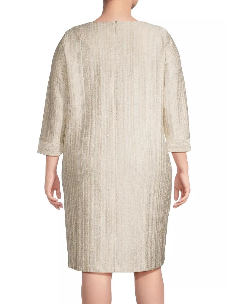 Caroline Rose Golden Glow Textured Knit Knee-Length Dress 5