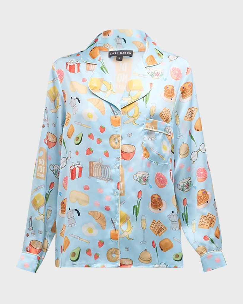 Karen Mabon Breakfast In Bed Printed Pajama Set 1