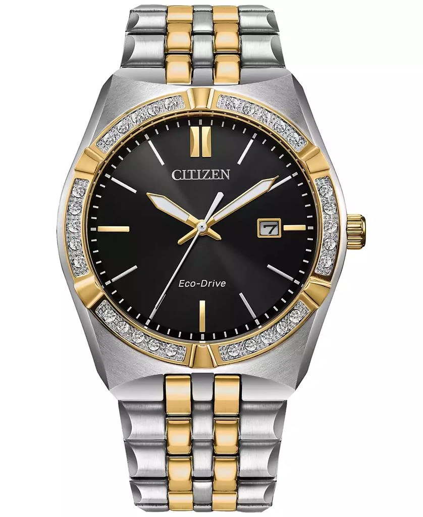 Citizen Eco-Drive Men's Corso Diamond (1/10 ct. t.w.) Two-Tone Stainless Steel Bracelet Watch 40mm 1