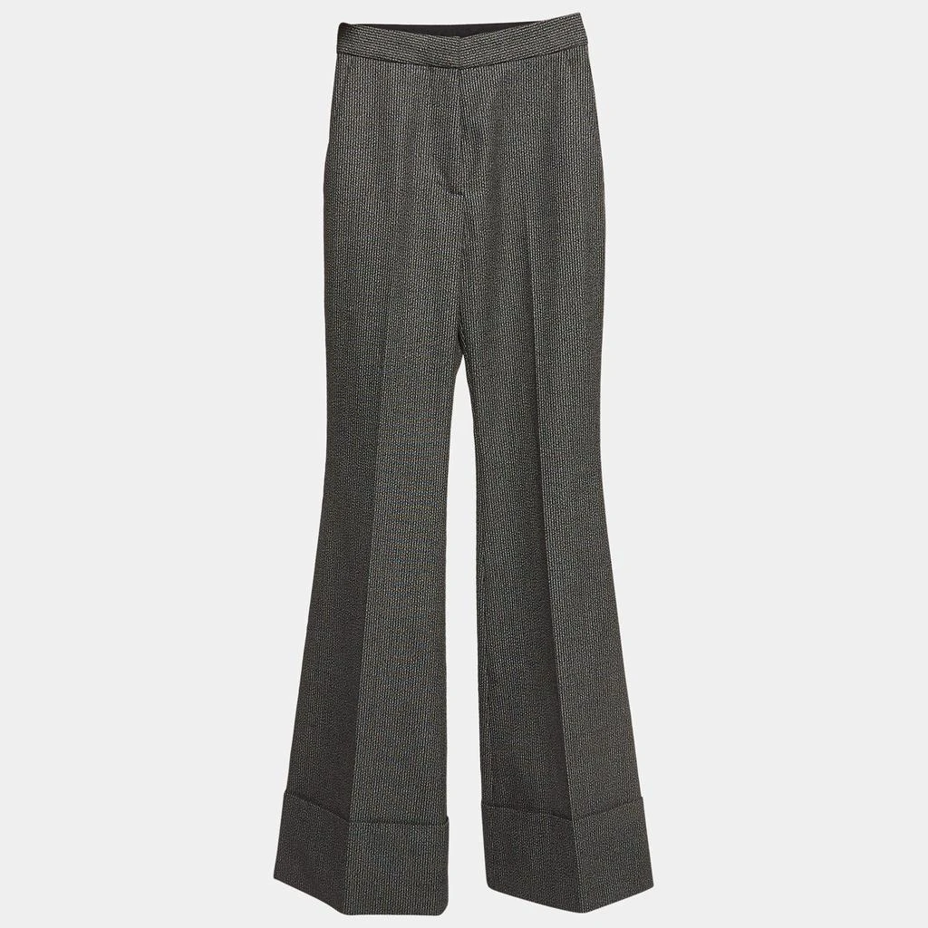Stella McCartney Stella McCartney Monochrome Wool and Cotton Flared Bottom Trousers XXS 1