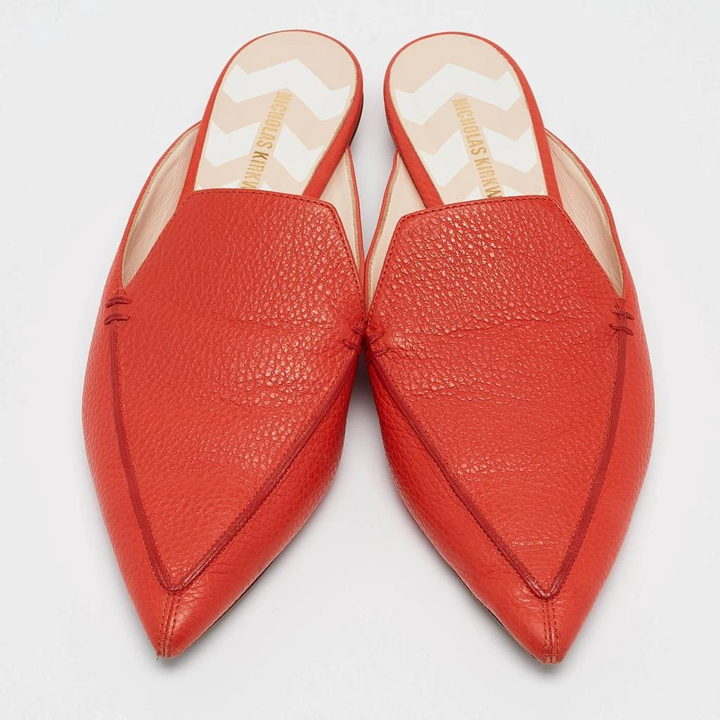 Nicholas Kirkwood Nicholas Kirkwood Red Leather Beya Pointed Toe Mules Size 41 3