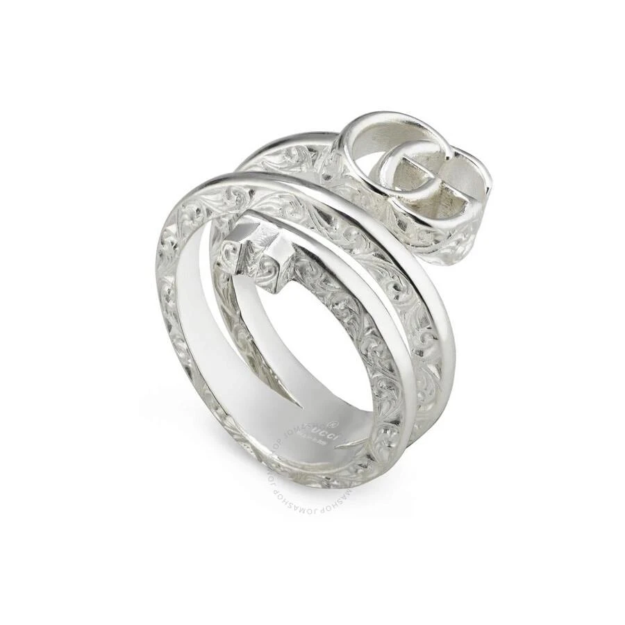 Gucci GG Marmont Sterling Silver Key Double Band Ring, 1