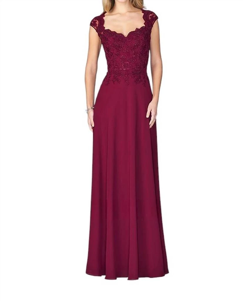 La Femme La Femme - Fitted Scalloped Sweetheart Evening Dress 1