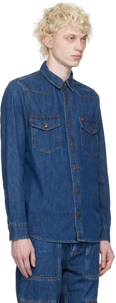 Hugo Boss Blue Western Yoke Denim Shirt 2