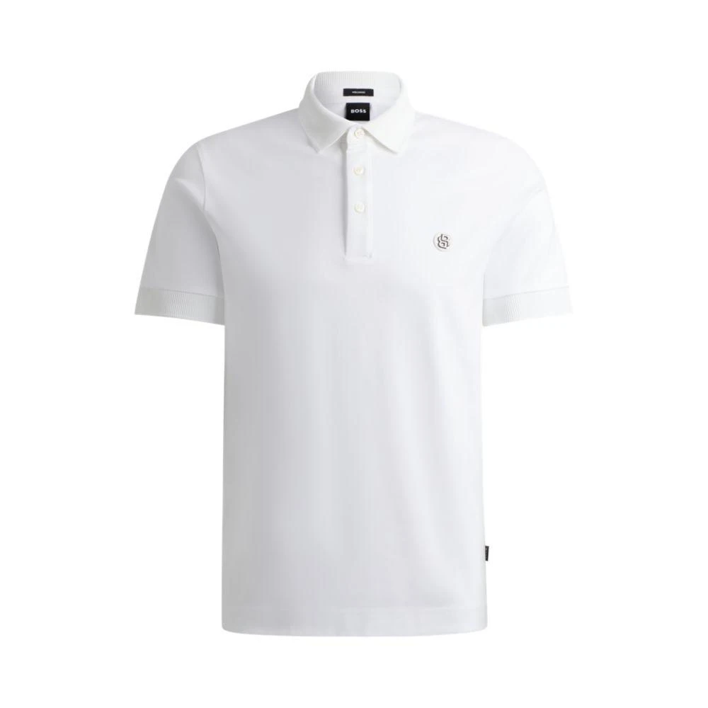 Hugo Boss Mercerized-cotton polo shirt with double monogram 1