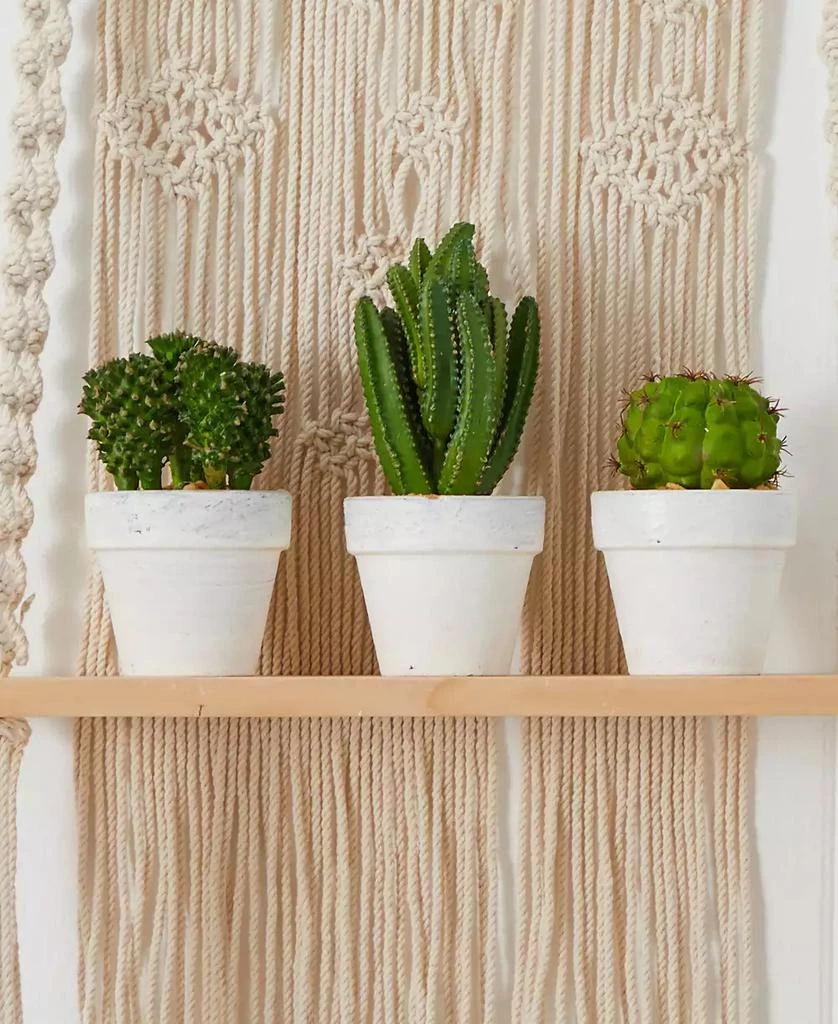 NEARLY NATURAL 8" Cactus Artificial Plant, Set of 3 8