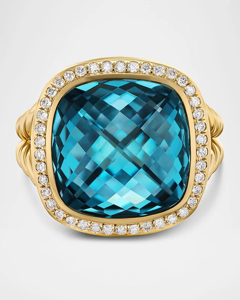 David Yurman Albion Ring with Gemstones and Diamonds in 18K Gold, 15mm