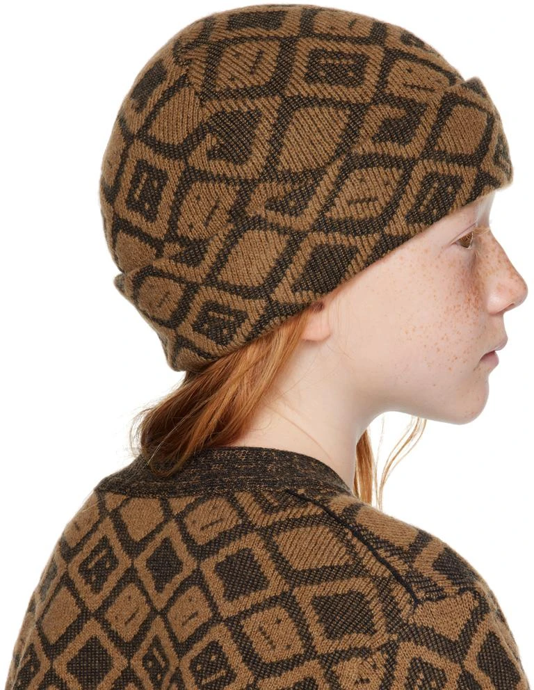 Acne Studios Kids Brown Tiles Beanie 3