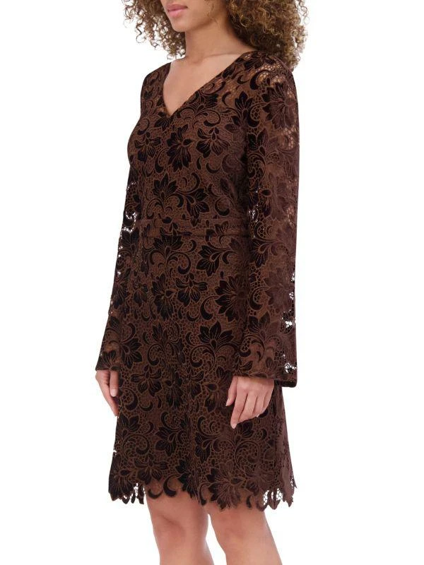 Kensie Velvet Lace Mini Dress 3