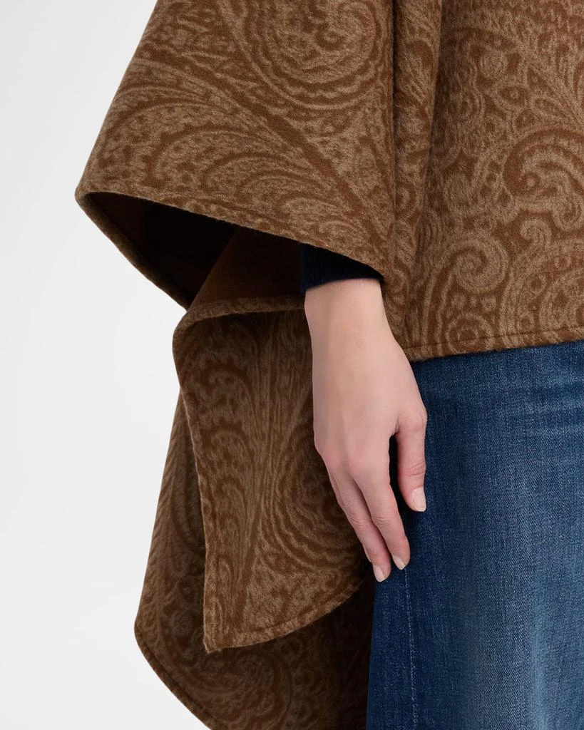 ETRO Paisley Wool-Cashmere Cape With Leather Tassels 5