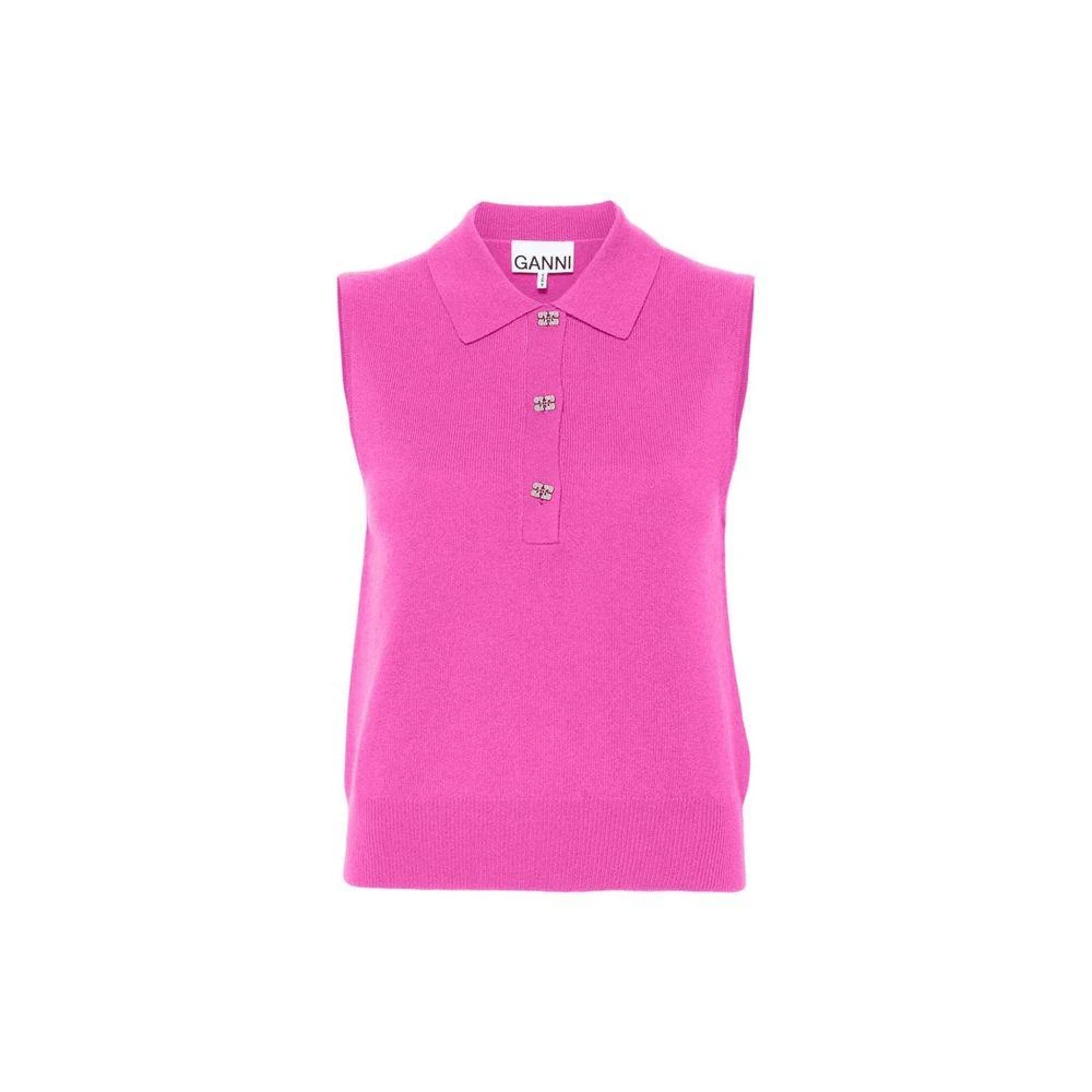 Ganni Ganni Wool And Cashmere Women's Polo 1