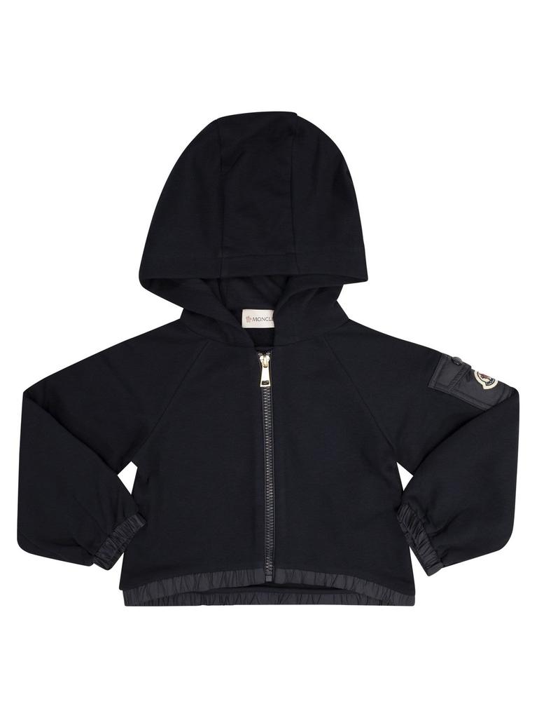 Moncler Moncler Enfant Logo Patch Cropped Jacket Blue 10Y