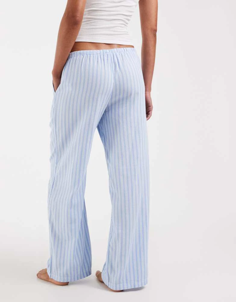 HOLLISTER Hollister wide leg pyjama bottoms in blue stripe 4