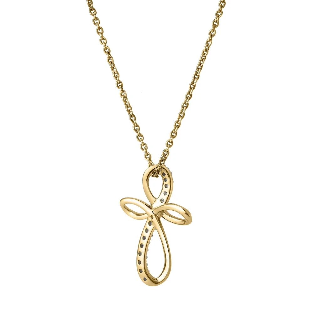 LuvMyJewelry Ardent 10K Gold Diamond Cross Pendant - 0.10 CT 3