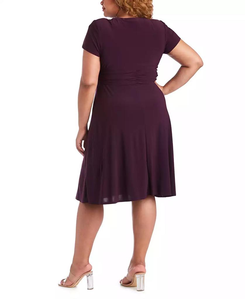 R & M Richards Plus Size Cascade Dress