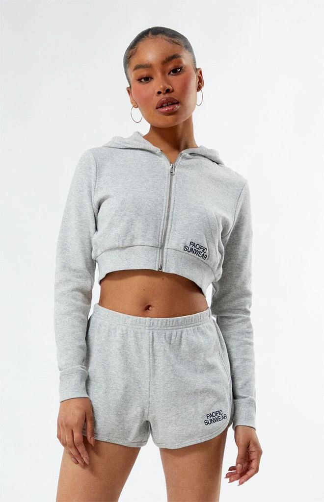 PacSun Pacific Sunwear Ultra Cropped Zip Up Hoodie 2