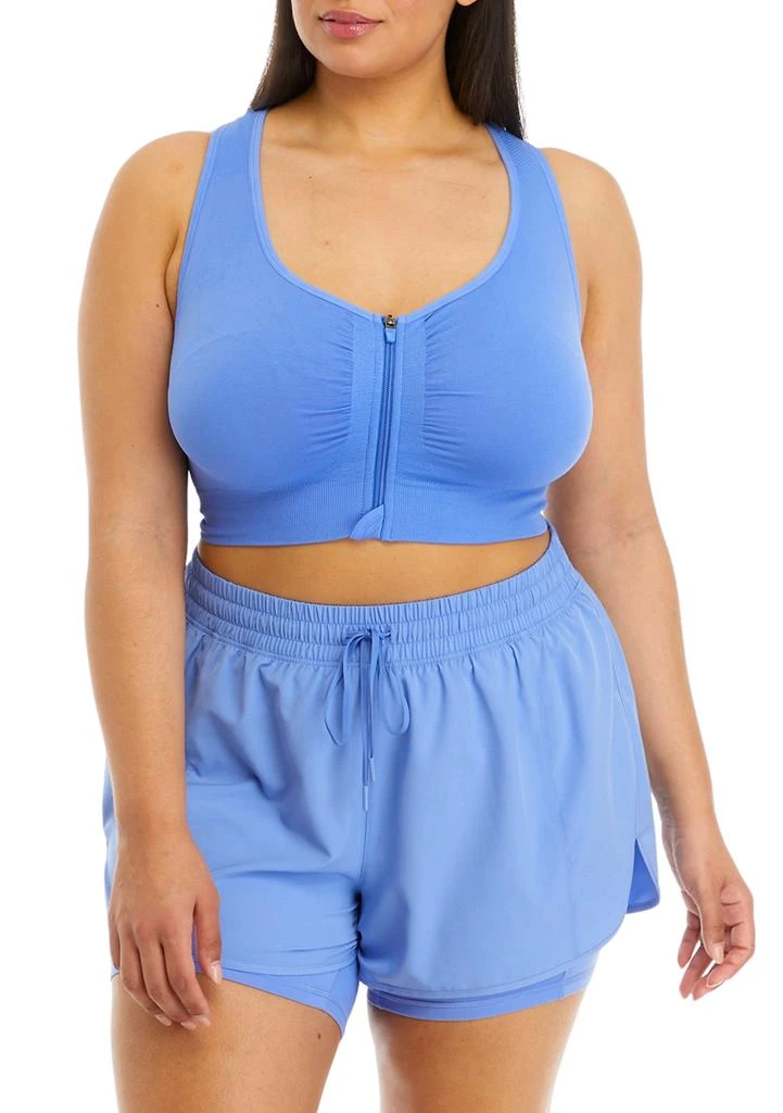 Yogalicious Plus Size Seamless Bra Top with Zipper Front