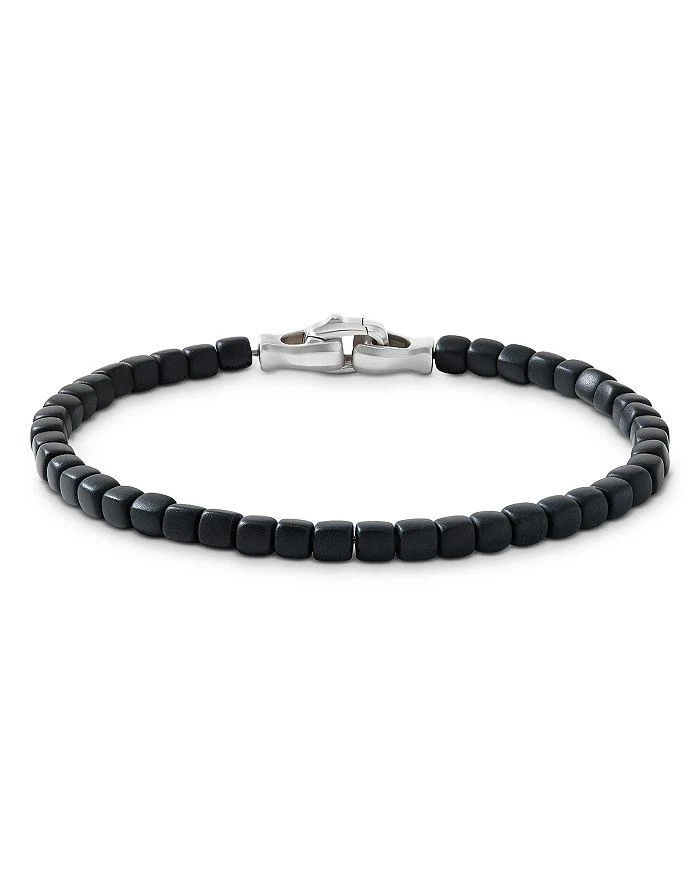 David Yurman Men
s Sterling Silver Spiritual Beads Onyx Bead Bracelet