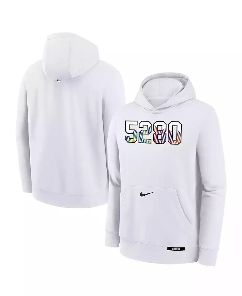 NIKE Youth White Denver Nuggets 2024/25 City Edition Club Fleece Pullover Hoodie 1