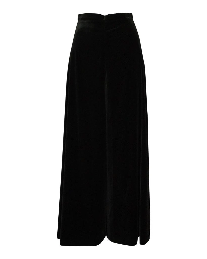 Temperley London Velvet Wide Leg Trousers in Black Polyester 3