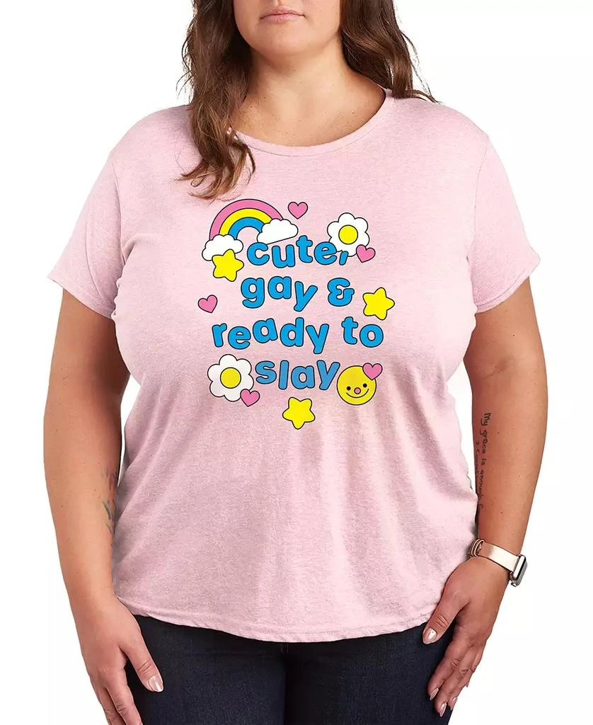 Hybrid Apparel Plus Size Instant Message Pride Cute Gay Ready Slay Short-Sleeve Graphic T-Shirt