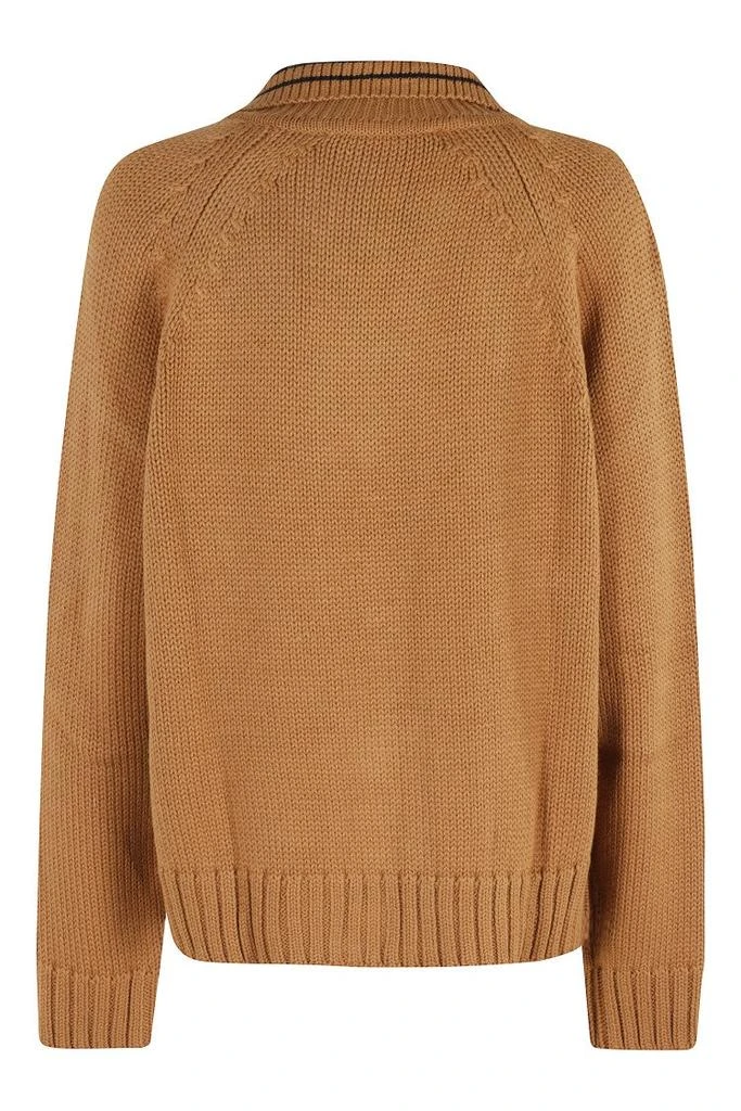 TELA Violet Cardigan With Polo Collar And Button Closure 2