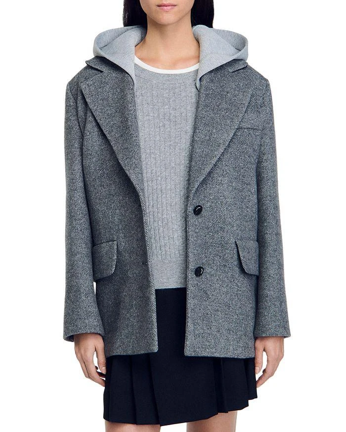 Sandro Oliver Removable Hood Coat 1