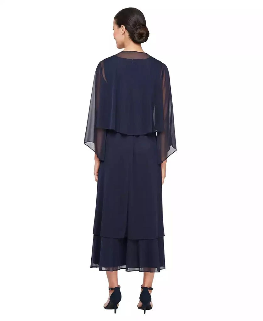 SL Fashions Women's Surplice-Neck Jersey A-Line Dress 3