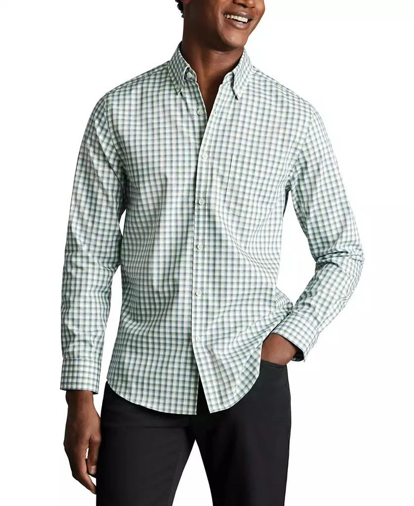 Charles Tyrwhitt Men's Slim Fit Long Sleeve Check Button-Down Shirt 6